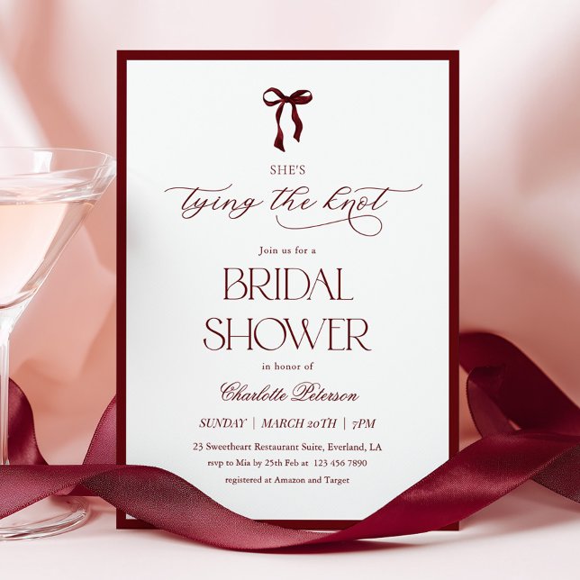 Modern Burgundy Bridal Shower Invitation (Créateur téléchargé)