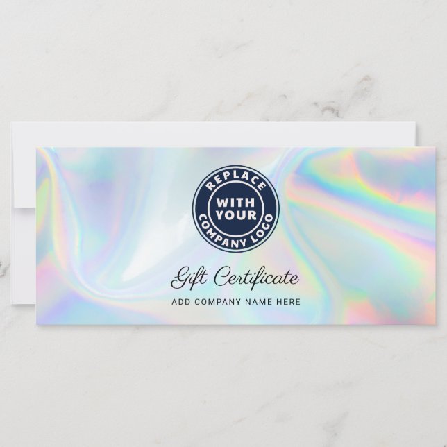 Modern Business Logo Holographic Gift Certificate (Devant)