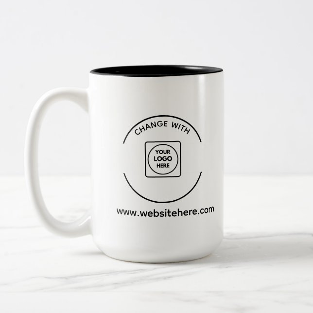 Modern Business Logo Website Two Tone Mug (Gauche)