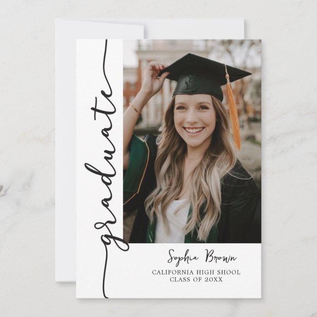 Modern Casual Photo Graduation Party Invitation (Devant)