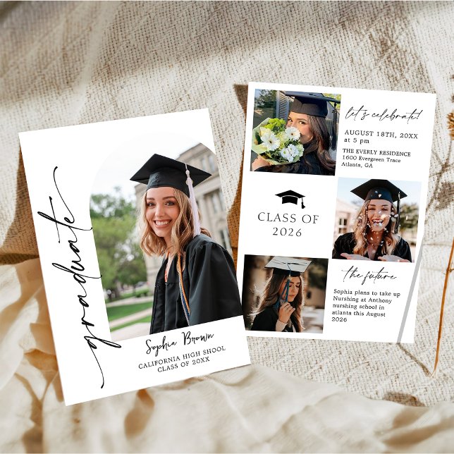 Modern Casual Photo Graduation Party Invitation (Créateur téléchargé)