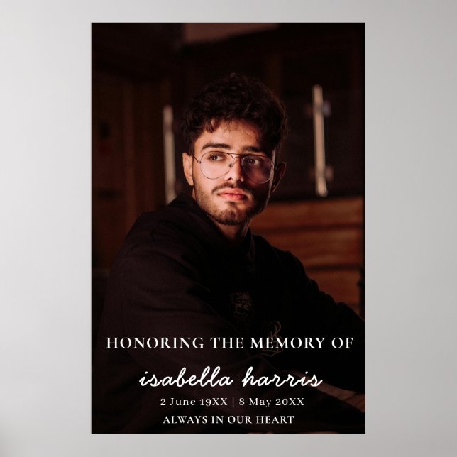 Modern Celebration of Life Memorial Poster (Devant)