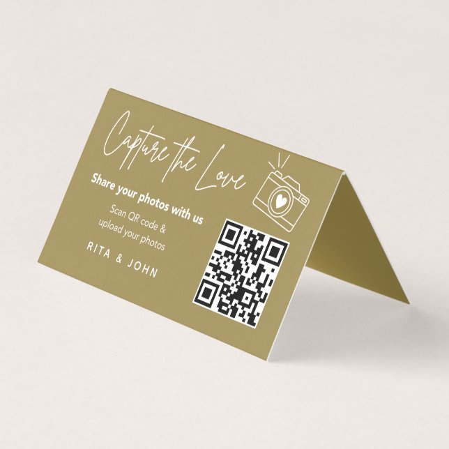Modern Chic Capture The Love QR code Folded Card (Front)