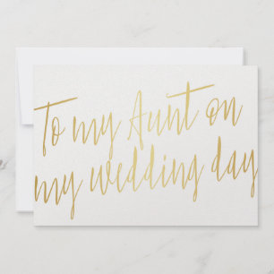 Modern Chic Gold "À ma tante mon jour de mariage"