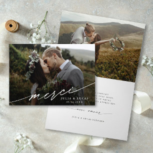 Modern Chic Merci Script 2 Mariage photo en frança