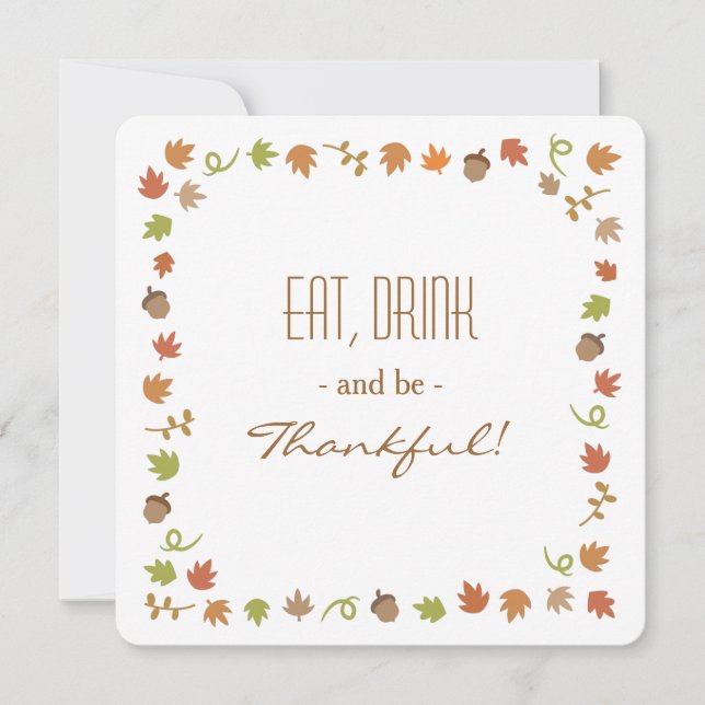 Modern Chic Thanksgiving Party Invitations (Devant)