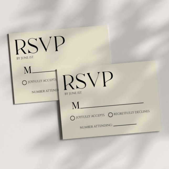 Modern Classic Minimal Simple Wedding RSVP Card (Créateur téléchargé)