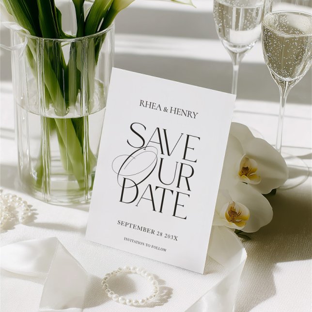 Modern Classic Save the Date Wedding Card (Créateur téléchargé)