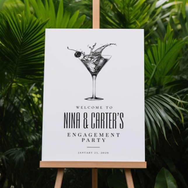 Modern Cocktails Engagement Affiche de bienvenue d (Créateur téléchargé)
