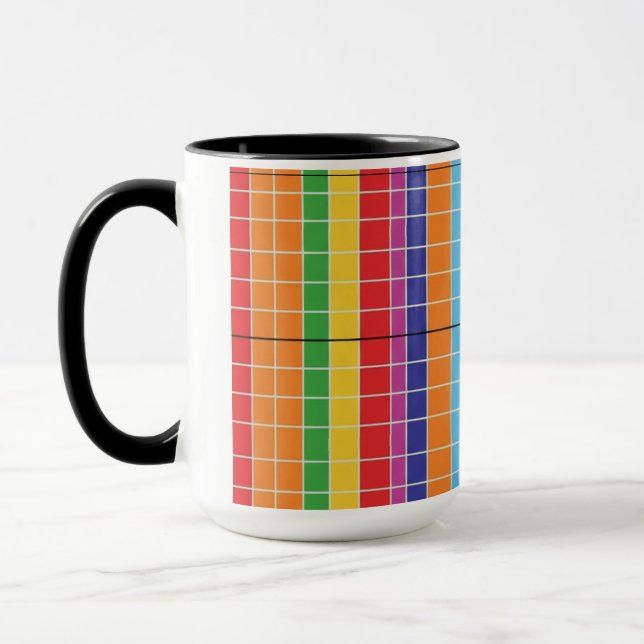 Modern Colorful Abstract Geometric Coffee Mug  Bol (Gauche)