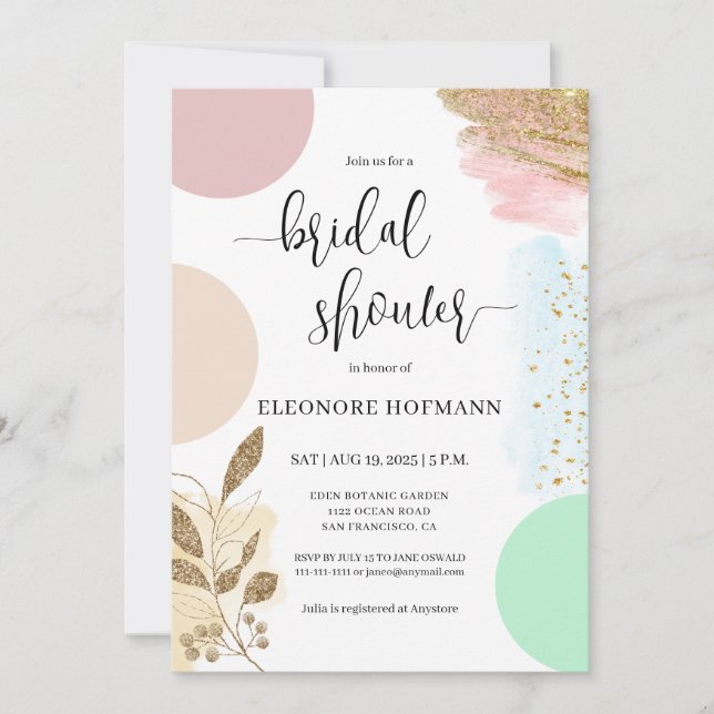 Modern Contemporary Bridal Shower Invitation (Devant)