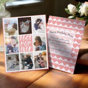 Modern Coral 8 Photo Collage Best Mom Ever