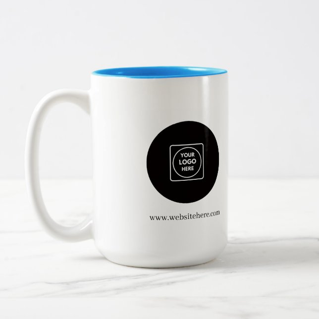 Modern Custom Business Logo Two Tone Mug (Gauche)