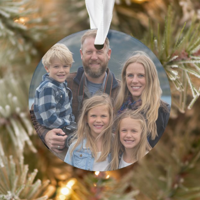 Modern Custom Family Photo Holiday Personalized (Arbre)