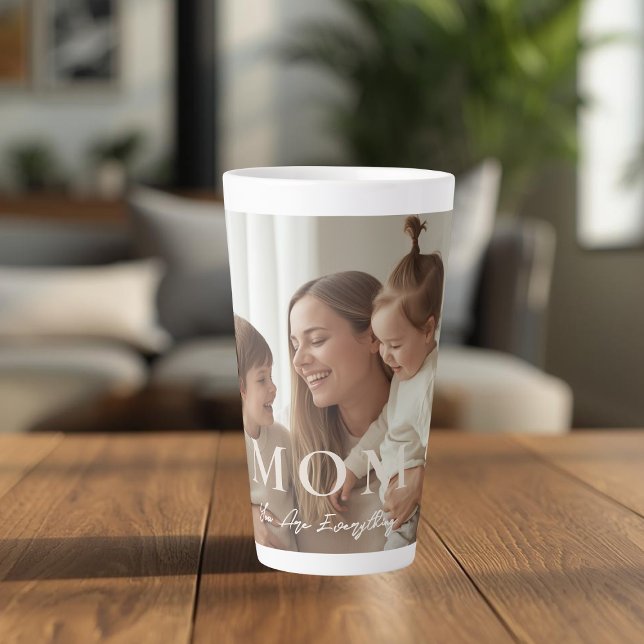 Modern Custom Photo MOM Large Latte Mug (Créateur téléchargé)