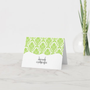 Modern Damask Green Personalized