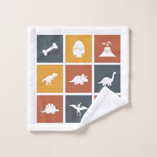 Modern Dinosaur Icon Grid (Gant de toilette)