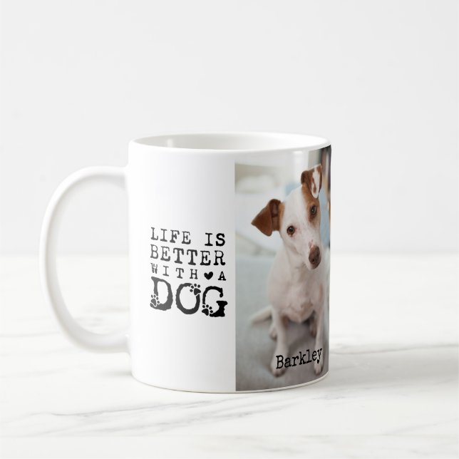 Modern Dog Pet Quote Photo Template Mug (Gauche)