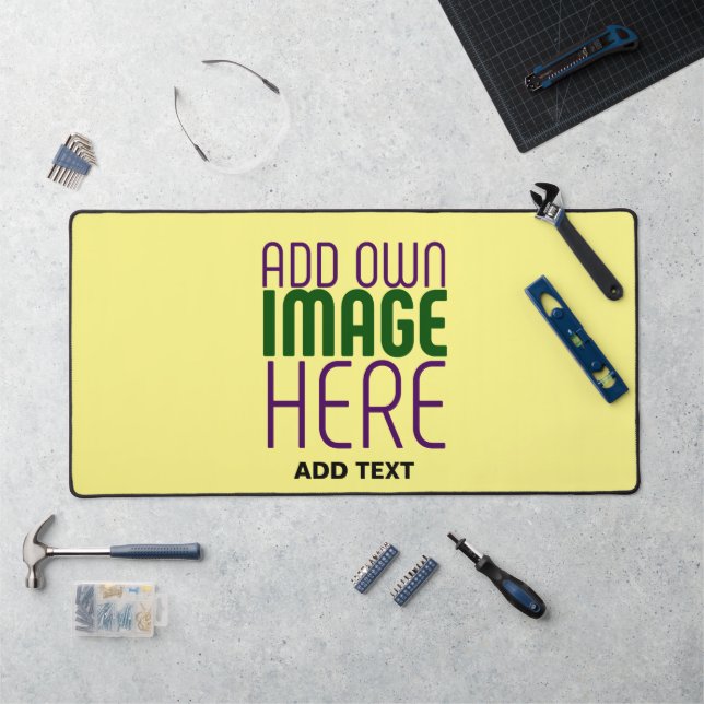 MODERN EDITABLE PASTEL YELLOW IMAGE TEXT TEMPLATE (Poste de travail)