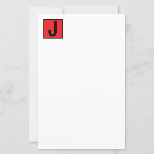 Modern Elegant Plain Professional Monogram Paper (Devant)