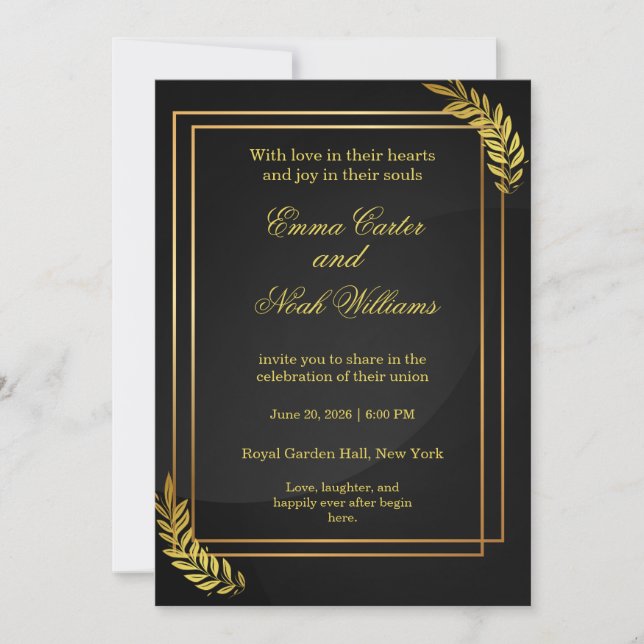 Modern Elegant Wedding Invitation Template | Edita (Devant)