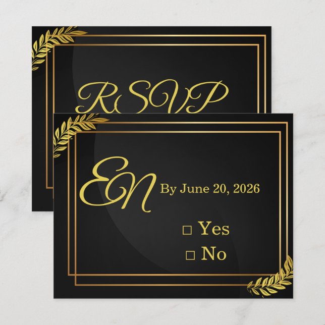 Modern Elegant Wedding RSVP Template | Edita (Devant / Derrière)