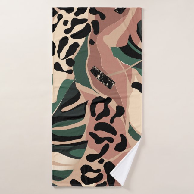 Modern exotic pattern with leopard skin. Creative  (Serviette de bain)