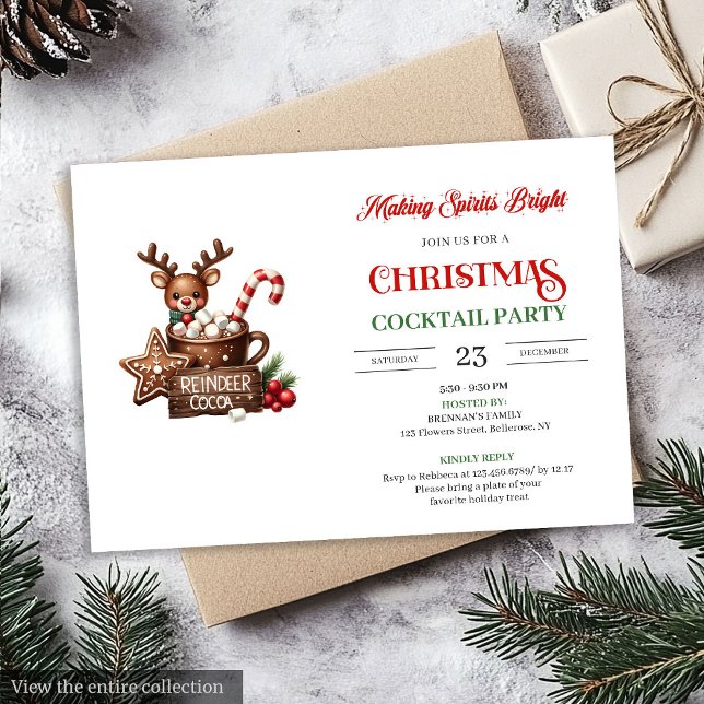 Modern Festive Cocktails Party stylish invitation (Modern Festive Cocktails Party stylish invitation)