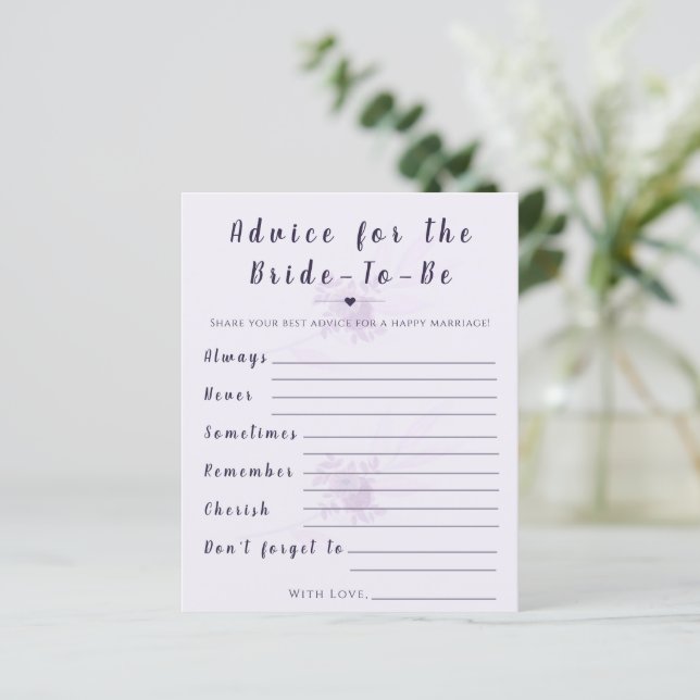 Modern Floral Advice for the Bride Shower Game (Debout devant)