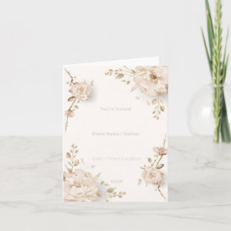 Modern Floral Invitation Card Elegant Botanical We