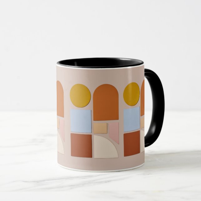 Modern Geometric Abstract Coffee Mug (Devant droit)