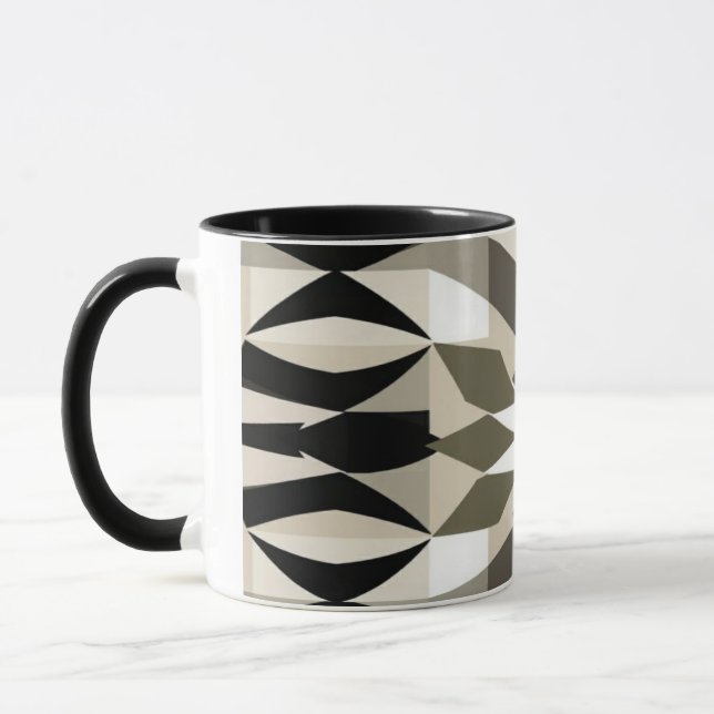 Modern Geometric Coffee Mug | Neutral Earth Tone A (Gauche)