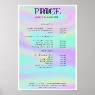 Modern Glam Price List Poster