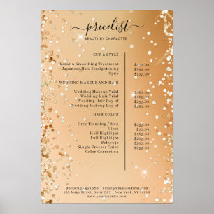 Modern Glitter Price List Poster