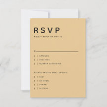 Modern Golden Yellow Editorial All Caps RSVP