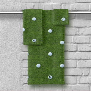 Modern Golfer Dad Monogram Golf Ball Green