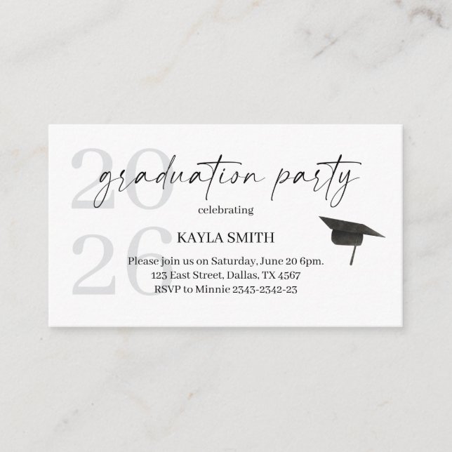 Modern Graduation Party Invitation Insert (Devant)