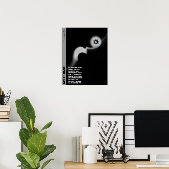 Modern Great Dane Poster green (Bureau à domicile)