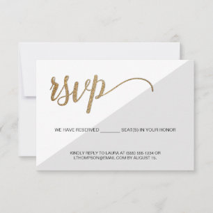 Modern Grey Gold RSVP no mailing Siège réservé