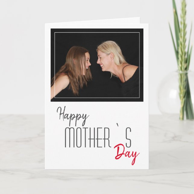 Modern Happy Mother`s Day Script Carte photo (Devant)