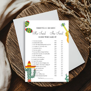 Modern He dit qu'elle a dit carte de jeu de douche