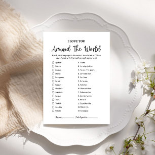 Modern I Love You Around The World Carte de jeu