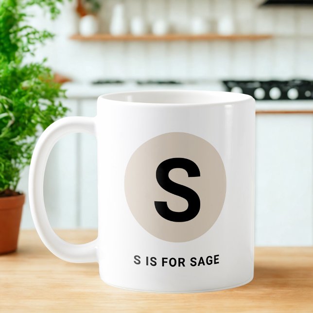 Modern Initial Mug – “S is for [Name]” Design (Créateur téléchargé)