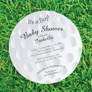 Modern It's A Boy Golf Ball Baby shower Invitation