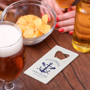 Modern Lake House Nom de famille Nautique bleu m