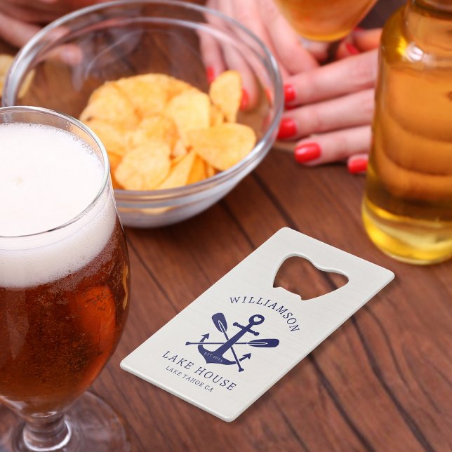 Modern Lake House Nom de famille Nautique | bleu m (Créateur téléchargé)