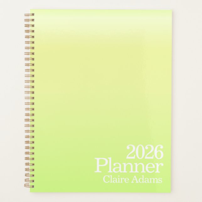 Modern Lime Green Ombre Planner (Devant)