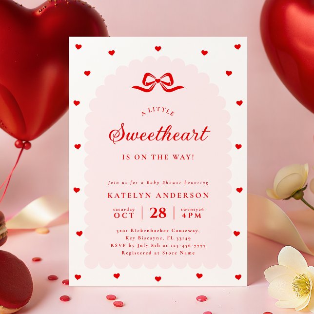 Modern Little Sweetheart Baby Shower Invitation (Créateur téléchargé)