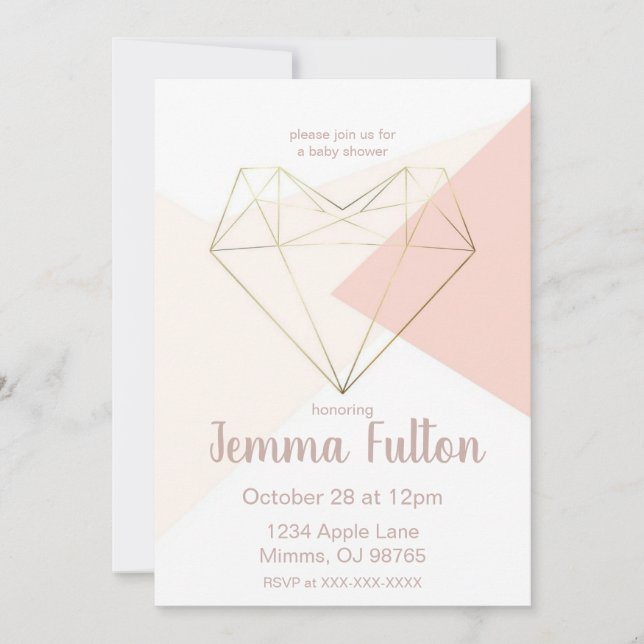 Modern Love Baby Shower Invitation – Abstract (Devant)