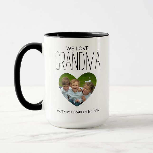 Modern Love You Grand-mère Photo Mug (Gauche)